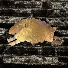 Beautiful Handcrafted Brass Copper Sheep Brooch Sun Dance Creations Signed