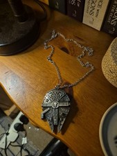 Star Wars: The Millennium Falcon Steel Necklace/Pendant, Adjustable. Made 1983.