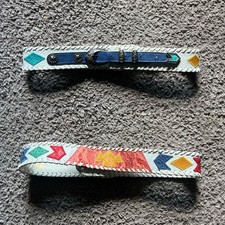 Vintage 80s 90s Belt Small Patchwork Leather Western Cowgirl Viva of California