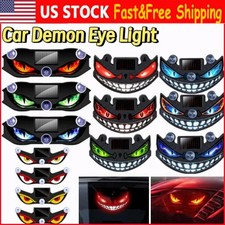 Solar Demon Eye LED Car Window Light, Wireless No Drill Devil Eye Warning Lights