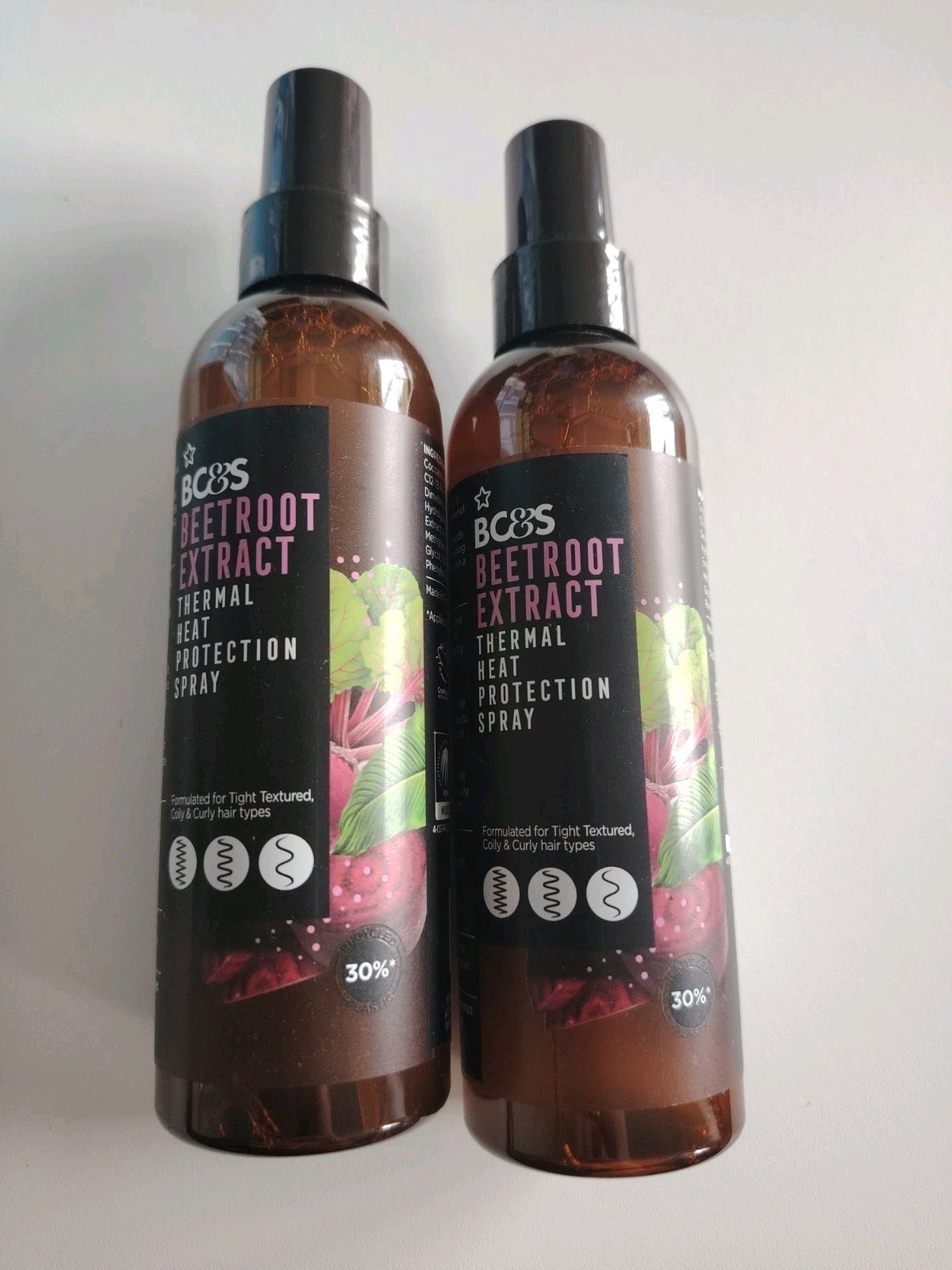 Heat Protection Spray For Curly Hair Up to 230C With Beetroot Extract 2 x 200ml