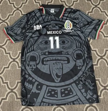 ABA Sport Mexico Soccer Jersey 11 Aztec Design Black