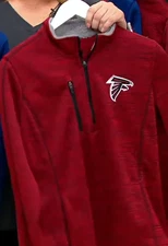 G III NFL ATLANTA FALCONS WOMENS FLEECE NECK JACKET SIZE MEDIUM RED 3 POCKETS