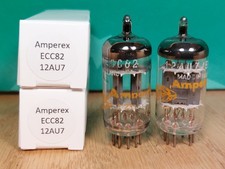 Pair of Amperex 12AU7 ECC82 Dimple Disc 1970 Vacuum Tubes #1 - 9% matched