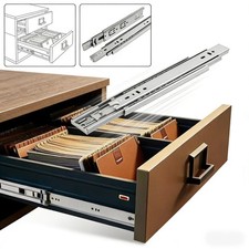 Full Extension Ball Bearing Drawer Slide 10"-22", 100-lb Heavy Duty Track Rail