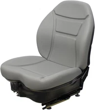 Fits Everide Lawn Mower Seat & Mechanical Suspension - Gray Vinyl