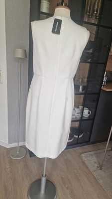 Hallhuber Kleid 38 40 Satin Weiß Hochzeit Etuikleid Neu 129   NP Festlich Abend