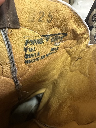 Cowgirl Blumen Leder hohe halbhohe Stiefel Größe 25 Mex 8 USA hergestellt in Mexiko - Bild 11 von 12
