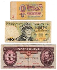 268 UDSSR 1 Rubel 1961 - POLEN 50 Zloty 1988 - UNGARN 100 Forint 1980 - s. Scans