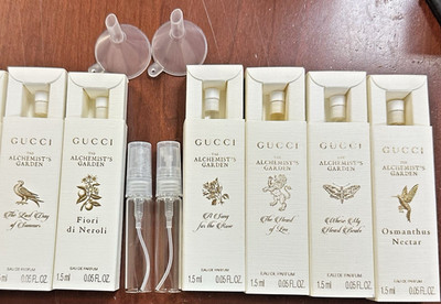 Gucci The Alchemist's Garden EDP Sample Lot - 6-vials/FREE 2 TRAVEL SPRAY