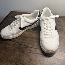 Dolce Vita Women Voyage Low Line Lace-Up Sneakers Shoes White/Black Size 9 w/Box