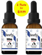 1000 MG HEMP OIL FOR DOGS AND CATS - 100 ORGANIC Beef Flavor