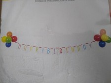 6in.x 105in. Happy Birthday Ribbon Banner 10 Multicolored Latex Balloons