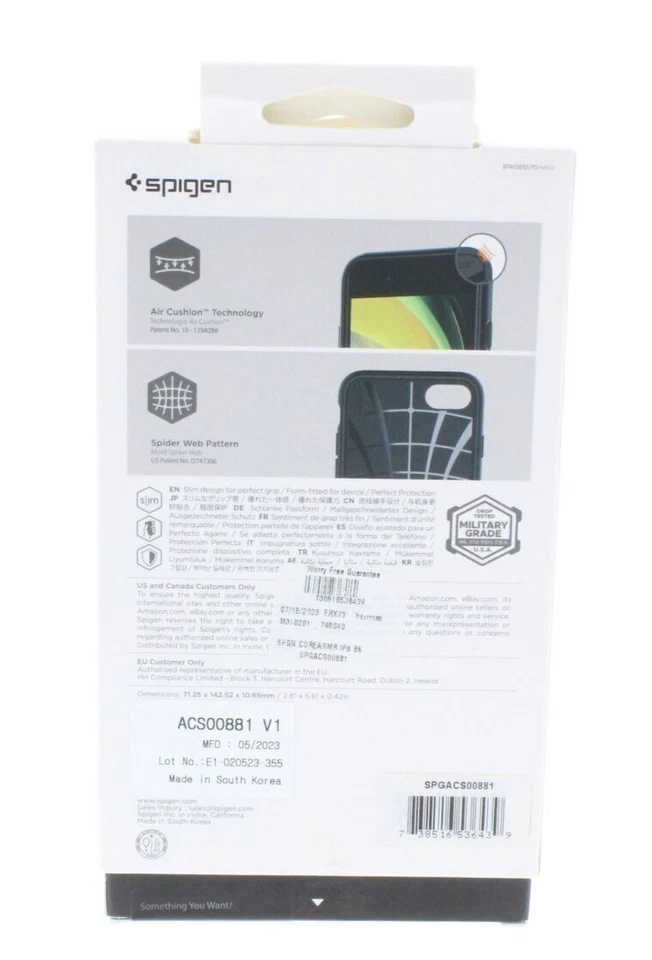 Spigen Core Armor Case for iPhone SE 3rd Gen 2nd Gen iPhone 7 / 8 Black - Image 4 of 4
