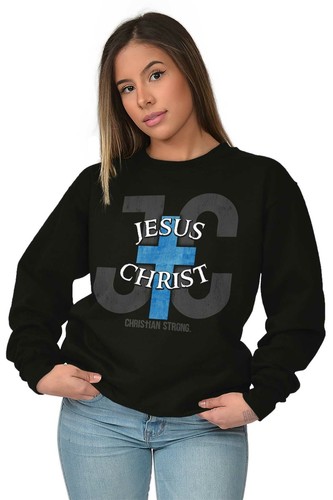 Jesus Christ Christian Religious Cross Gift Womens or Mens Crewneck Sweatshirt - Picture 6 of 8