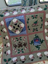 Vintage 33" Country Patchwork Christmas Snowman Wall Hanging Patchwork Quilt