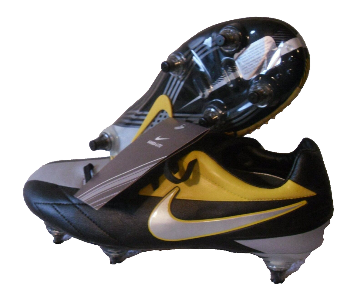 NWT Nike T90 Laser IV KL-SG Mens Soccer Cleats 6 Black/Yellow MSRP