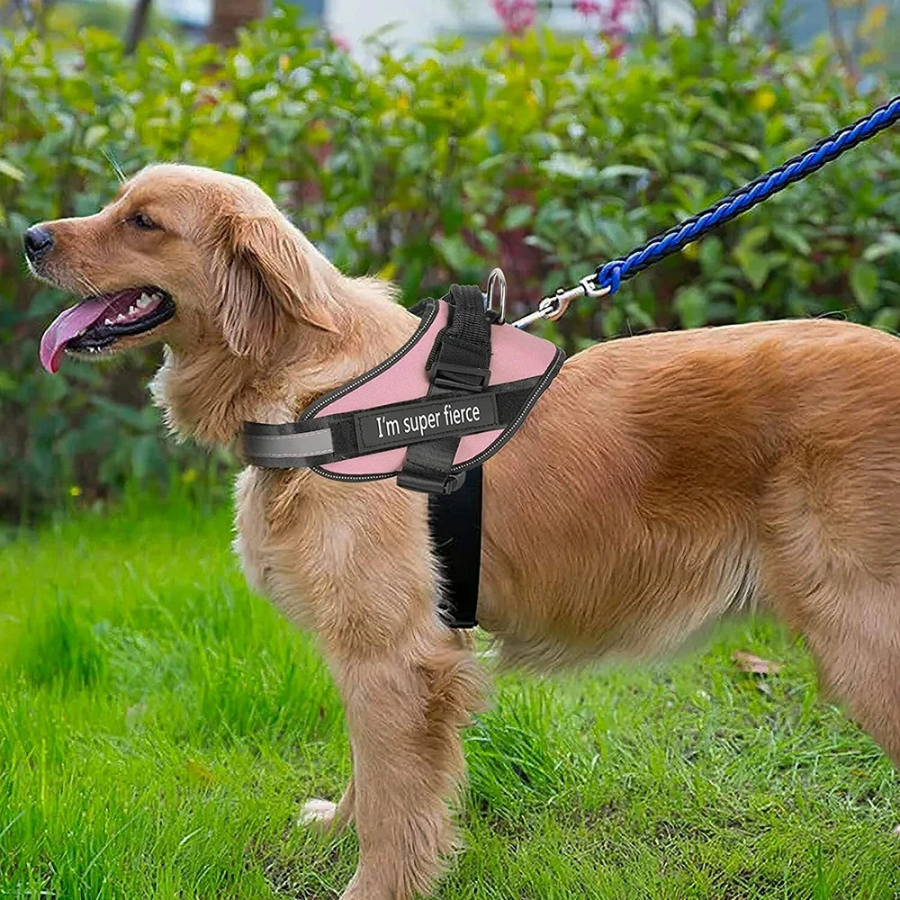 Dog Harness No-Pull Reflective Vest Adjustable Pet Handle for Leash Large Pink