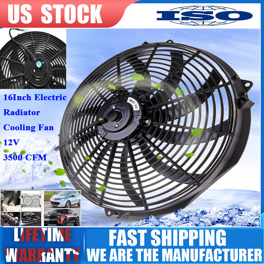 16Inch Electric Radiator Cooling Fan Thermostat Kit 3500 CFM