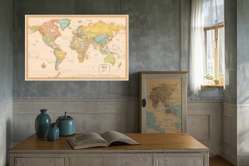 120×80cm MAP OF THE WORLD POSTER GIANT SIZE WALL PRINT TRAVEL MAP DECORATION - Picture 9 of 10