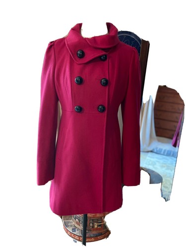 guess pink wool coat