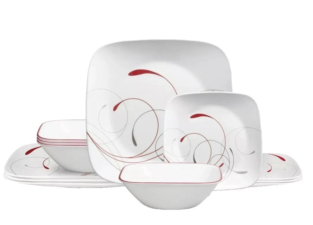 Corelle Square Glass Dinner Service Sets