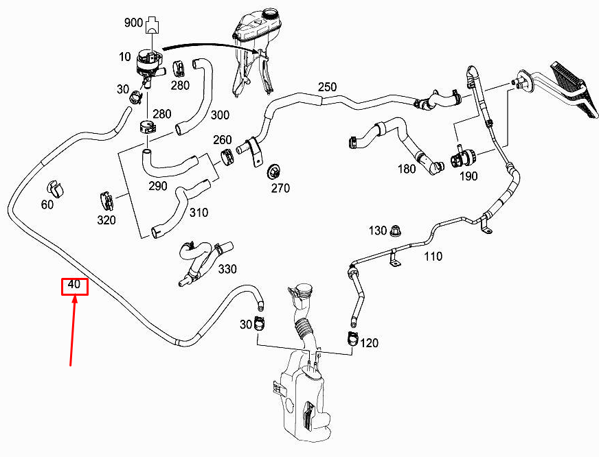Neu MERCEDES-BENZ SLK R172 Rücklauf zum Pumpenschlauch A1728321494 Original