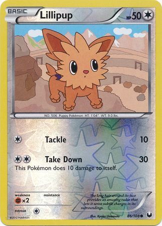 Pokemon TCG Dark Explorers - Lillipup 86/108 (Reverse Holo)