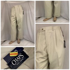Chaps Pants 38x30 Beige Pleat Rayon Poly Dress NWT $65 YGI N2-246