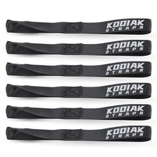 6 Pack 1" x 12" Soft Loop Tie Down Straps 4500lbs -Black -for Motorcycle/ATV...