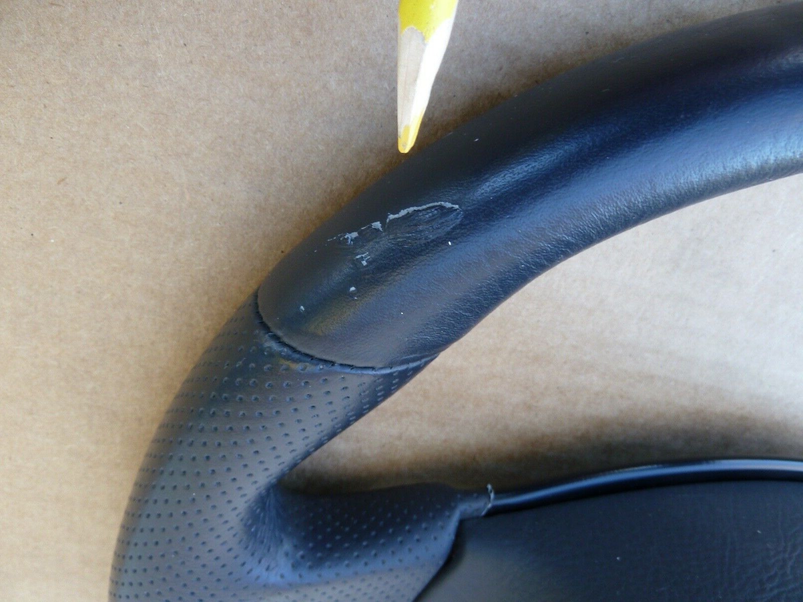 Ferrari 360 MOMO Dark Gray Leather 3 Spoke Steering Wheel 