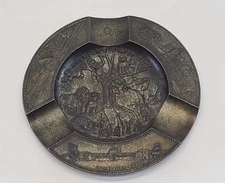 Vintage Philadelphia Zoo Metal Coin Dish Souvenir Occupied Japan Cigar Ashtray