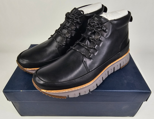 New Cole Haan ZeroGrand Rugged Black Ankle Chukka Boots Shoes Sz 9.5 M C28464