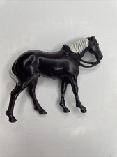 Vintage Miniature Cast Metal Horse Painted Figurine Brown 2.5" Stamped USA C22