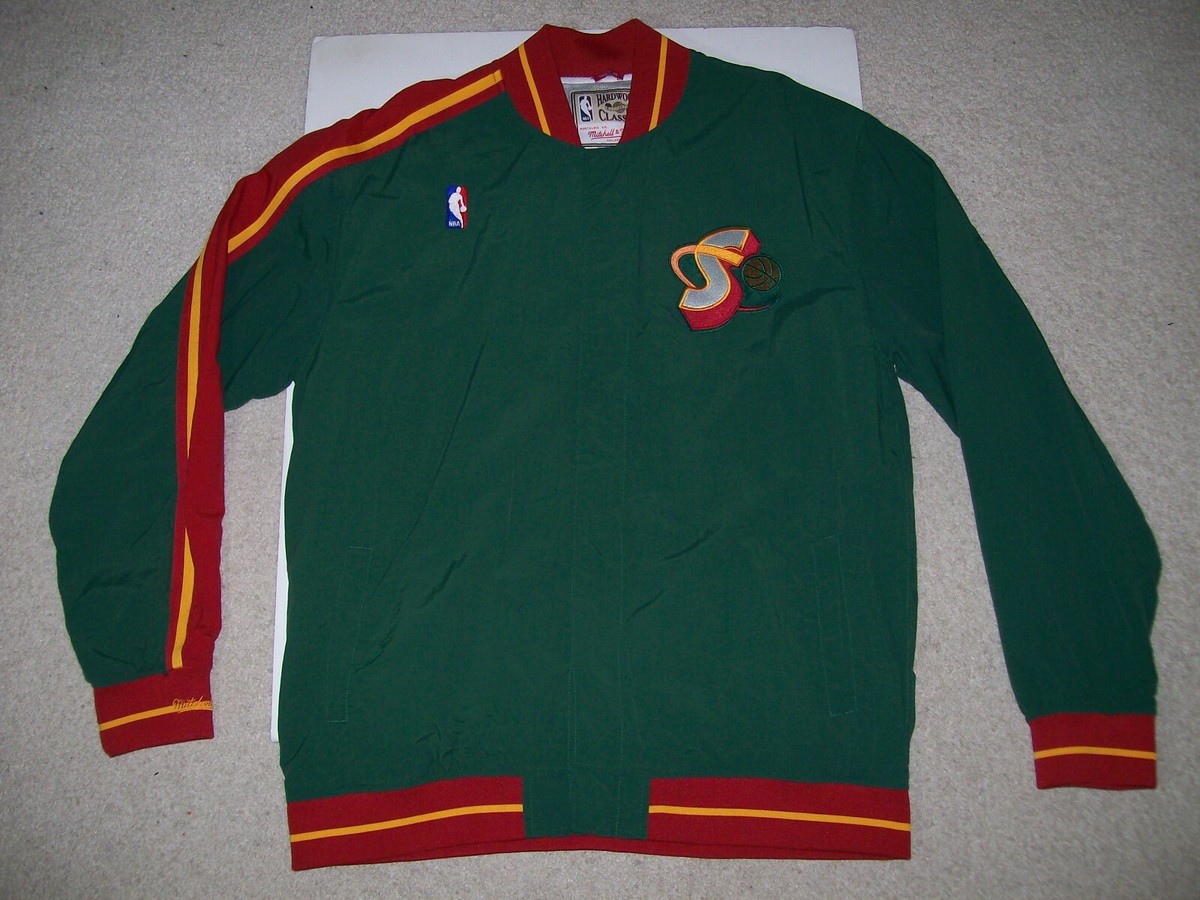 NEW SZ L 44 Mitchell & Ness SEATTLE SUPER SONICS NBA Warm Up 