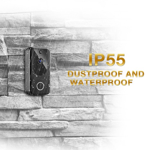MM Electronicles WiFi Wireless Smart Doorbell, Video Security Camera, Night Vision, 800mAh Battery, 1080p, For Home, USA