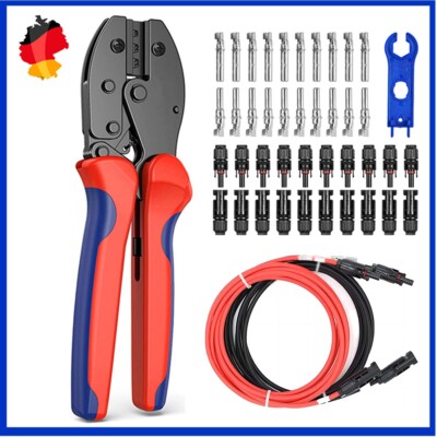 Solarstecker Crimpzange Set für 2.5/4/6mm² Solarpanel PV Stecker Presszange
