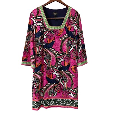 Laundry by Shelli Segal Pink Paisley Jersey Square Neck Dress Women's Size  8 | eBay