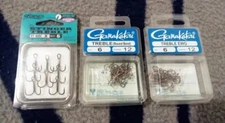 (3) Gamakatsu Round Bend & EWG Treble Hooks Fishing Tackle Lot Owner Stinger NIP