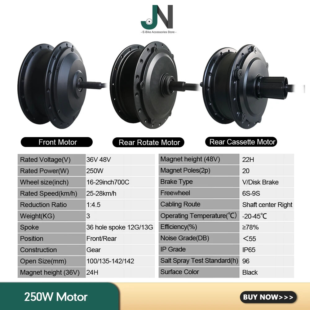イーバイク　バブモーター500w 9ピン Ebike Brushless Hub Motor with Waterproof 9 Pin Connector 36V/48V