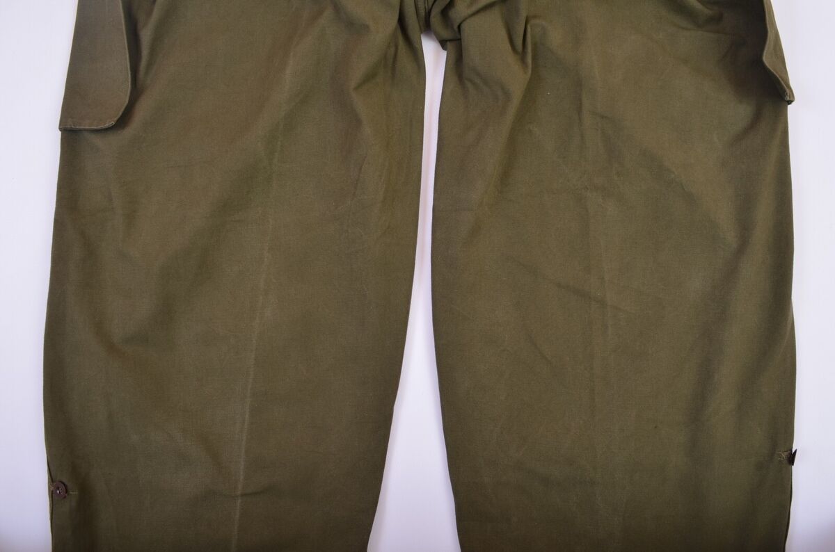 Vintage 50s 1956 Belgian Army Military Gren Khaki Trouser Vintage 50s 1956 Belgian Army Military Gren Khaki Trouser