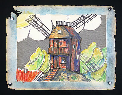 Germain DELATOUSCHE (1898-1966) Aquarell Moulin De La Galette Paris Frankreich