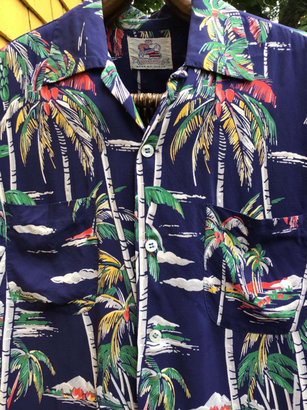Vintage 1940s Rayon Kahanamoku  Champion From Here to Eternity Hawaiian Shirt image 4