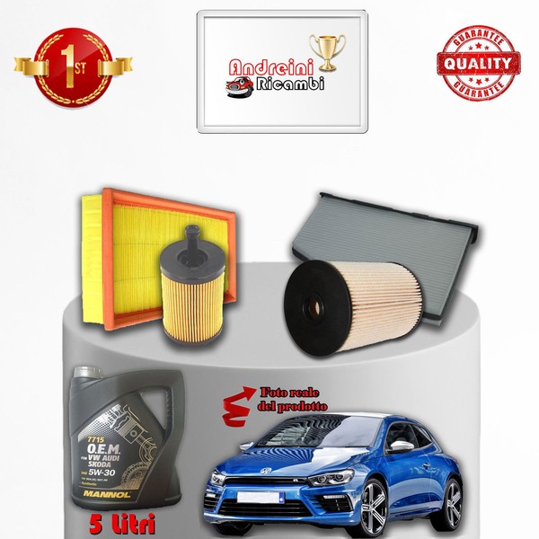 Kit Wartung Filter Und ÖL Vw Scirocco Iii 2.0 Tdi 103KW 140CV Ab 2010-image