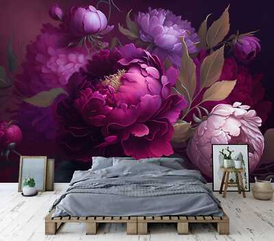 Barock Blumen reiche tiefe Farbe Tapete Wandbild abnehmbar abwaschbar abziehen & kleben