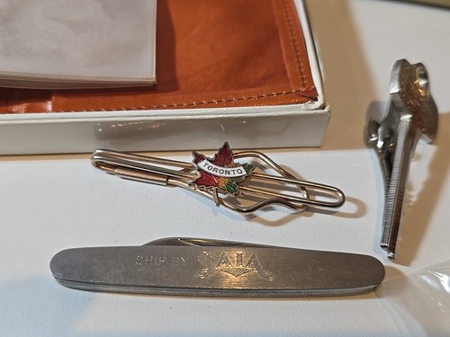 Lot Of Vintage Antique Tie Bars Clips & Cuff Links. Swank Tie Clip Bulova K1 - Picture 6 of 15