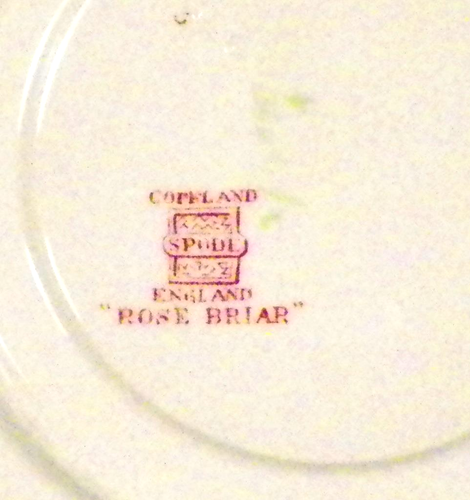 Spode Copeland Rose Briar Cream Soup & Saucer Chelsea Wicker 2/7896 Flake #2 - Picture 11 of 11