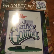 Cross-Stitch Kit The Home Town Collection "I'd Rather Be Golfing"  New Sealed