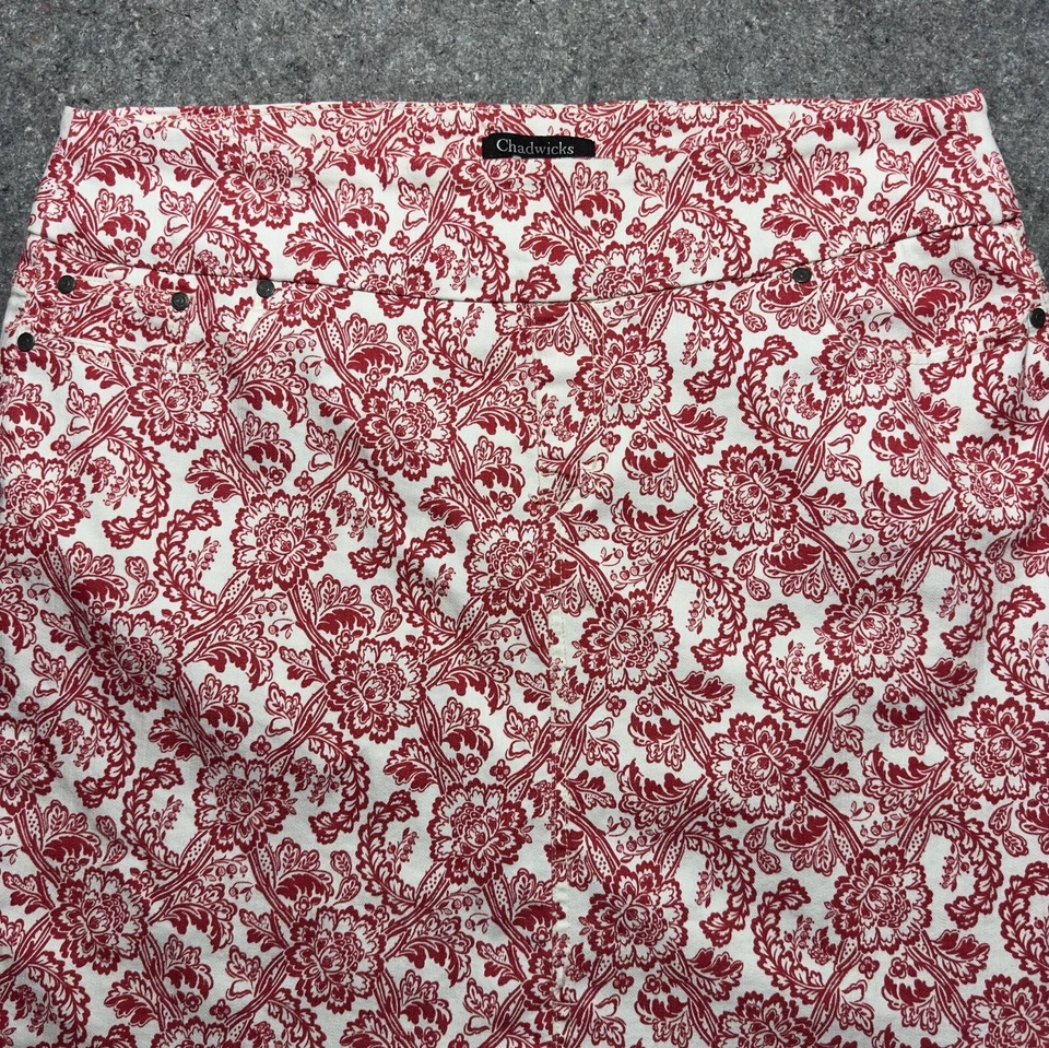 Falda lápiz elástica para mujer Chadwicks talla 18 roja y blanca con división en la espalda Foto 2 de 4