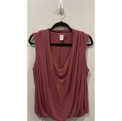 AKEMI + KIN Burgundy V-Neck Sleeveless Blouse Size M